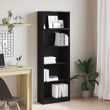 vidaXL Raft Biblioteca Stejar Negru 60x24x176 cm Lemn Compus Modern | Depozitare Carti Living Birou Design Elegant
