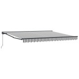 vidaXL Cortina Retractabilă Manual Antracit și Alb 400 &times; 300 cm 3330525