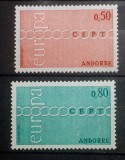ANDORA franceza 1971 Europa cept serie 2v neștampilat