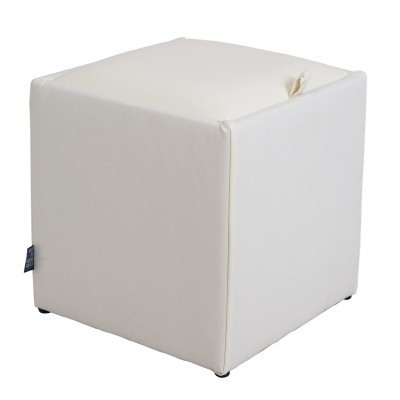 TABURET BOX - IMITATIE PIELE - CORP ALB/CAPAC DIVERSE CULORI - Albastru 21898 foto