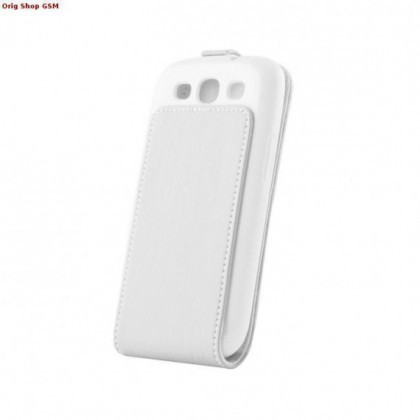 Husa piele Samsung S3 I9300 Slim Flip PLUS Alb