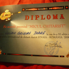 Diploma Micul Chitarist- Fundatia Romana de Chitara- Festival Internat.2006