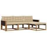 vidaXL Set de canapele de exterior cu pernă 4 pcs Natural și Bej 3381337