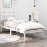 Gossi cadru de pat mic single, alb, 75x190 cm, lemn masiv