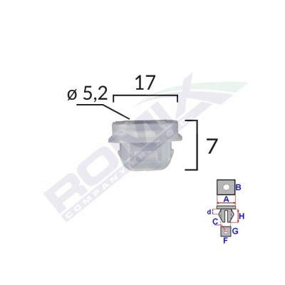 Clips Fixare Interior Pentru Bmw 7X17mm Alb Set 10 Buc 136468 C60547-RMX foto