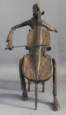 Violoncelist - statueta bronz, sculptura, arta moderna foto