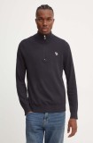 PS Paul Smith pulover din amestec de lana barbati, culoarea negru, cu turtleneck, M2R.531XZ.N22226