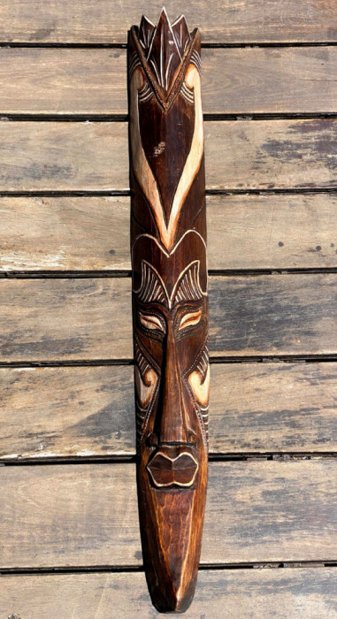 Masca din lemn cu tematica africata Tribal King, XXL