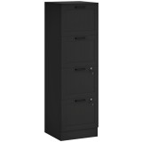 HOMCOM Comodă pentru Documente cu 4 Sertare, Șină Reglabilă, 2 Chei și 2 &Icirc;ncuietori, 40x40x131 cm, Negru | Aosom Romania