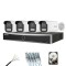 Sistem supraveghere complet 4 camere Hikvision 8MP Smart Hybrid Light 50m microfon, NVR 8 canale, HDD si accesorii instalare incluse SafetyGuard Surve
