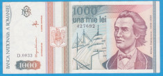 (1) BANCNOTA ROMANIA - 1.000 LEI 1993 (MAI 1993), PORTRET MIHAI EMINESCU foto