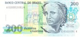 Bancnota Brazilia 200 Cruzeiros (1990) - P229 UNC