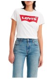 Tricou cu maneca scurta pentru femei Levi s The Perfect Tee, alb, S - OUTLET