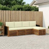 vidaXL Set de canapele de exterior cu pernă 5 pcs Natural și Crem 3384221