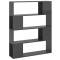 Biblioteca/Separator camera, gri extralucios, 100x24x124 cm
