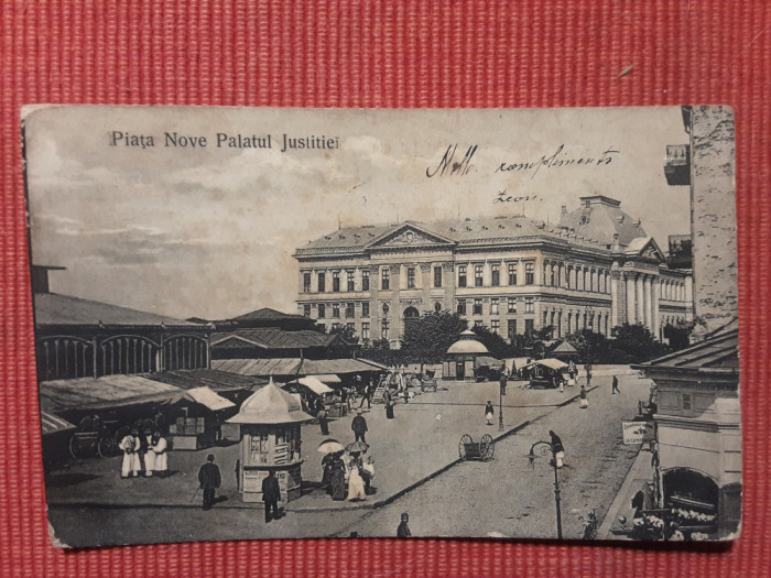 Craiova - Piata Nove - Palatul Justitiei - vedere circulata 1913