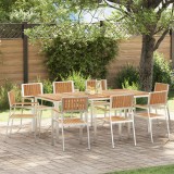 Scaune de Grădină vidaXL Stivuite 8 pcs 54.5x56x87 cm Lemn Solid de Tec, Scaune de Grădină vidaXL Stivuite 4 pcs Lemn Solid de Tec și Metal