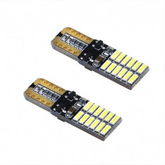 set 2 leduri t10 w5w placuta 24 smd, canbus, 24v