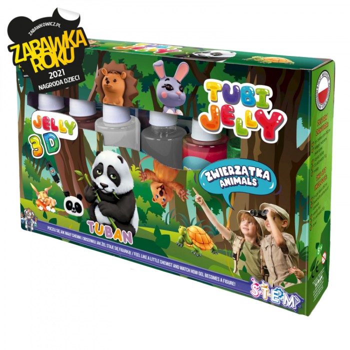 SET TUBI JELLY (gel modelator) cu 6 culori , ANIMALE