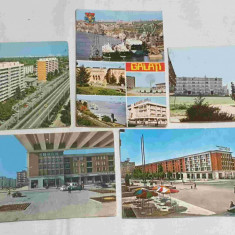 GALATI carte Postala veche - Lot x 5 bucati vederi perioada socialista anii 1970