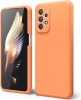 Husa din silicon compatibila cu Samsung Galaxy A23 5G, silk touch, interior din catifea, Portocaliu, Oem