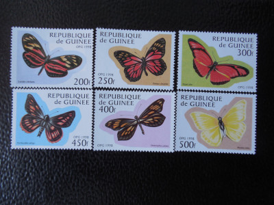 Guineea -Fauna,fluturi-serie completa,nestampilate MNH foto