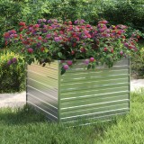 Strat &icirc;nălțat de grădină argintiu 100x100x77cm oțel galvanizat