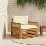 vidaXL Canapea de exterior Lemn Solid de Acacia Natural și Crem 3438944