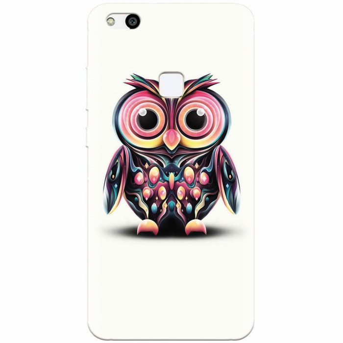 Husa silicon pentru Huawei P10 Lite, Colorful Owl Illustration