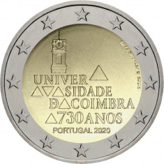 RAR - Portugalia moneda comemorativa 2 euro 2020 - Universitatea Coimbra - UNC foto