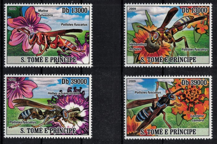 S. TOME E PRINCIPE 2009 -Albine si flori /serie completa MNH