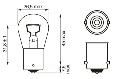 Bec 6V P21w 21W Pure Light Set 10 Buc Bosch 499842 1 987 302 607 foto