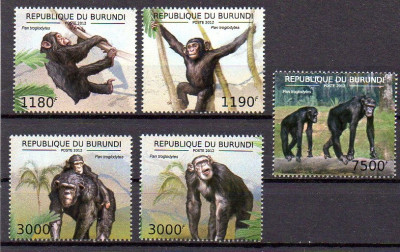 BURUNDI 2012, Fauna - Cimpanzei, MNH foto