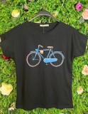 Tricou Negru din Bumbac cu Imprimeu Funny