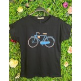 Tricou Negru din Bumbac cu Imprimeu Funny