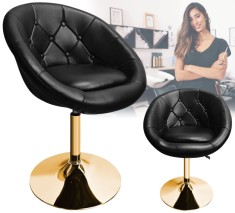 Scaun de coafat hidraulic rotativ pentru salonul de coafură Suport cromat scaun de coafor