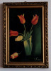 Vas cu lalele &ndash; pictură a scriitoarei Elena Farago (?), Flori, Ulei, Art Deco