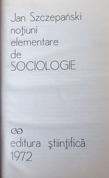 Jan Szczepanski-Notiuni elementare de sociologie