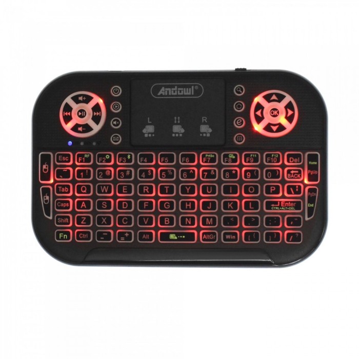Mini Tastatura Wireless cu Touchpad K700C, Neagra