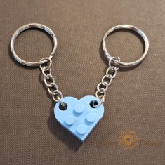 Set 2 brelocuri , forma de inima completa, bleu