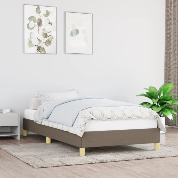 vidaXL Cadru de pat fără saltea Taupe 90x200 cm țesătură 346790