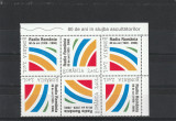 80 de ani radio bloc de 6 toate variantele de TB ,nr lista 1820,Romania., Nestampilat