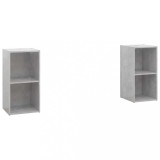 Cumpara ieftin Dulapuri TV 2 buc gri beton, 72x35x36,5 cm lemn prelucrat