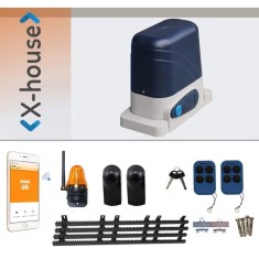 Kit automatizare poartă culisantă Smart Wifi Power Gate 600 Kg, motor 200W, telecomenzi, lampa, fotocelule si cremaliere