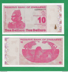 = ZIMBABWE - 10 DOLLARS - 2009 -UNC = foto