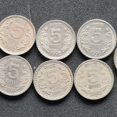 India 5 rupee 1992 1997 1998 1999 2000 2001 2002 2003 2003