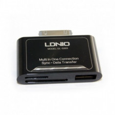 Cititor CARD Apple iPad / iPhone 4, All in one, LDINO (14207), cu Port USB, DL-P303, Negru