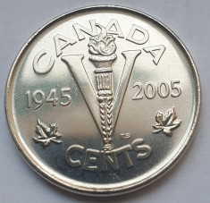 5 cents 2005 Canada, 60th Victory Anniversary, unc foto