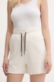 BOSS pantaloni scurți de lounge culoarea bej, neted, medium waist, 50539981
