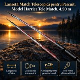 Lansetă Match Telescopică pentru Pescuit, Model Harrier Tele Match, 4,50 m